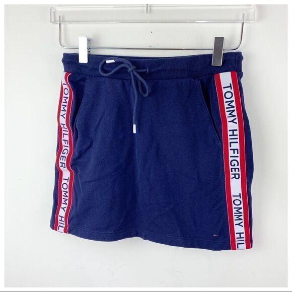 Tommy Hilfiger Drawstring Waist Skirt Logo Side‎ - Picture 1 of 7